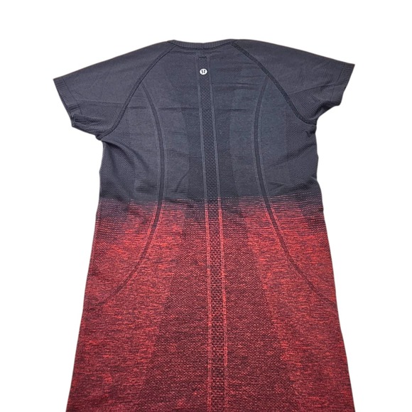 Lululemon Run Swiftly Tech Top Womens Red Ombre Short Sleeve Scoop Athletica Gym - Picture 4 of 7